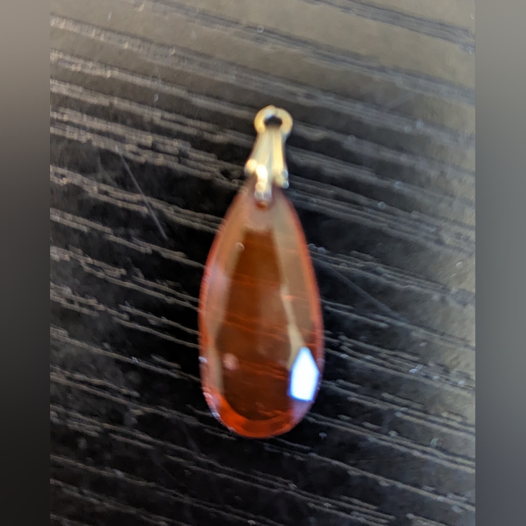 Vintage Orange Teardrop Pendant